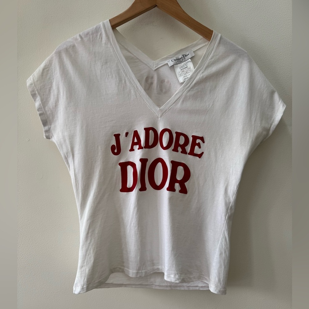 J’Adore Dior Vintage White Cotton Tee size 42 FR, 10 US